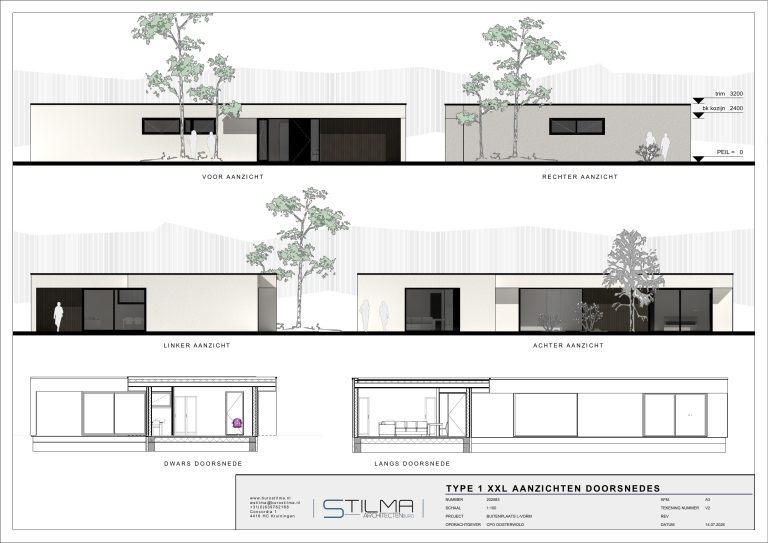 Bouwtekening Patrick XXL: aanzichten & doorsneden