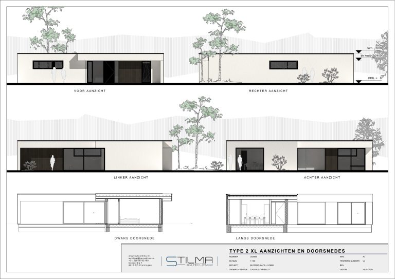 Bouwtekening Patrick XL: aanzichten & doorsneden