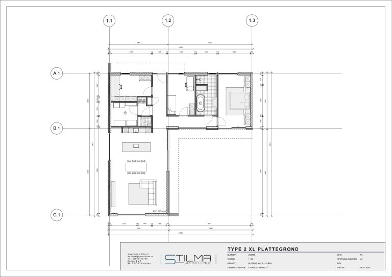 Bouwtekening Patrick XL: plattegrond