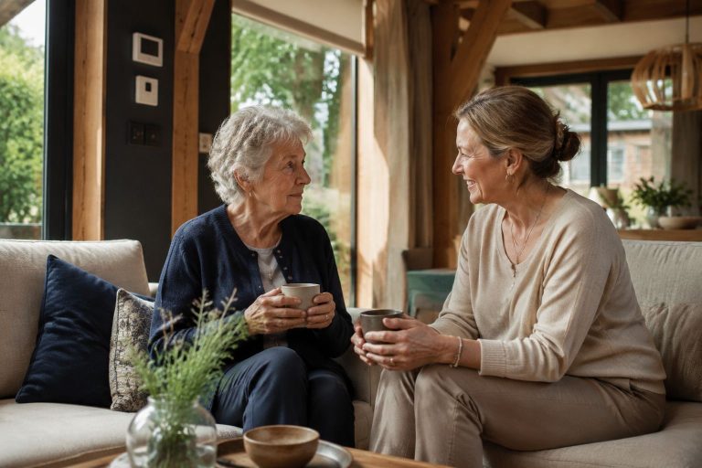 Twee bewoners in een comfortabele woonkamer